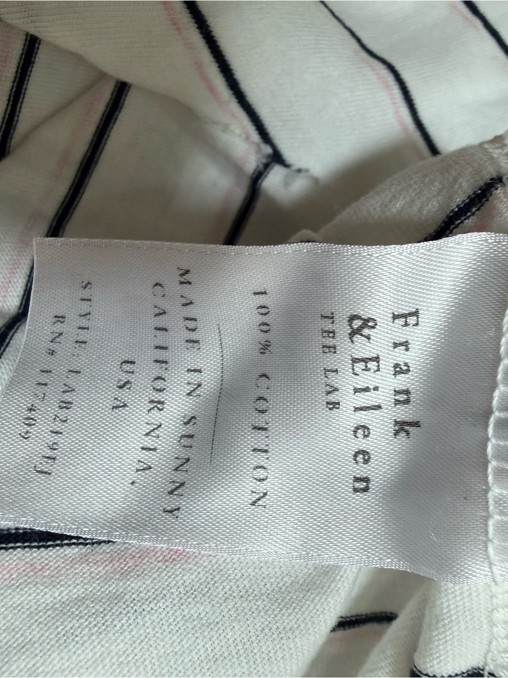 Frank & Eileen NWOT Theo Perfect Tee Heritage Jersey navy & pink stripe - xs - Picture 5 of 6